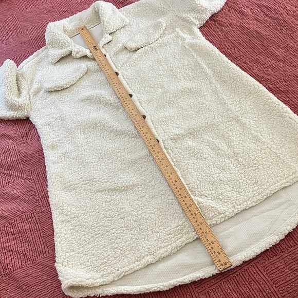 Women’s large fuzzy long teddy sweater Cozy Cream Sherpa - Picture 8 of 12